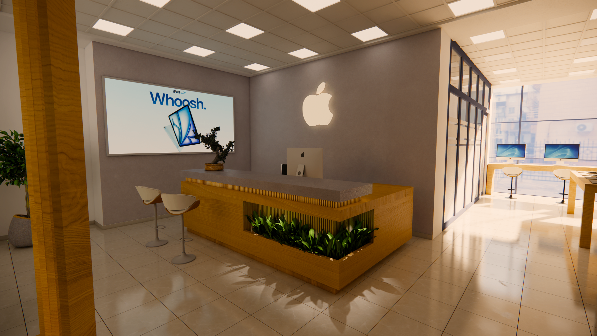 Itech — Comptoir d'accueil & écran iPad